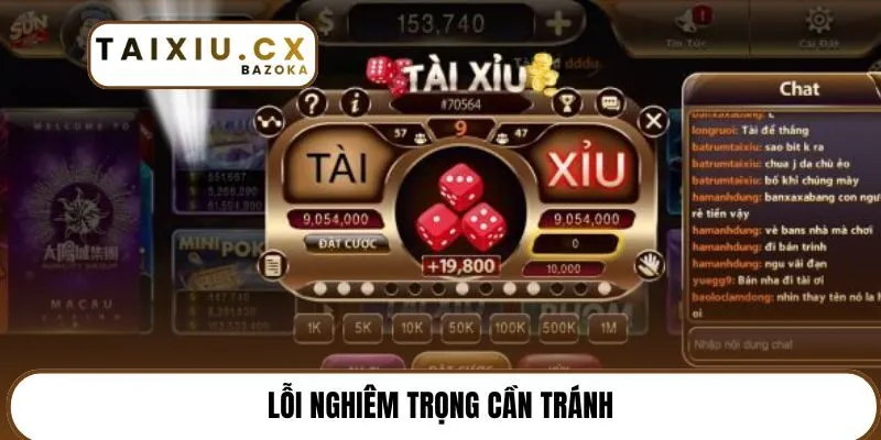 Lỗi nghiêm trọng cần tránh